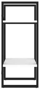 Libreria a 2 ripiani bianca 40x30x70 cm in legno multistrato