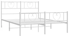 Giroletto con testiera e pediera metallo bianco 140x190 cm