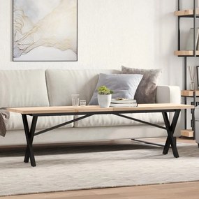 Tavolino Salotto Telaio A X 160x40x45,5 Cm Legno Pino E Acciaio /