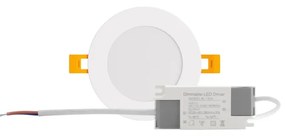 Pannello LED Rotondo 8W, 800lm, no Flickering, Foro Ø106-110mm, Dimmerabile Colore Bianco Freddo 6.000K