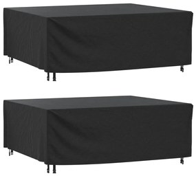 Copri Mobili Giardino 2pz Nera 200x160x70 Cm Impermeabile 420d /