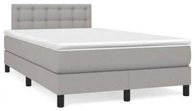 Giroletto A Molle Con Materasso Grigio Chiaro 120x190cm Tessuto /