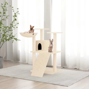 Albero Per Gatti Con Tiragraffi İn Sisal Crema 83 Cm /