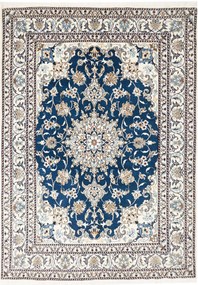 Nain Tappeto 210 x 150 Blu (Iran) Annodato A Mano