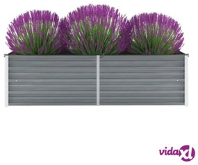 vidaXL Letto Rialzato Giardino in Acciaio Zincato 160x40x45 cm Grigio