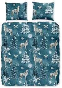 Set lenzuola letto matrimoniale in flanella verde 200x220 cm Midnight - Good Morning