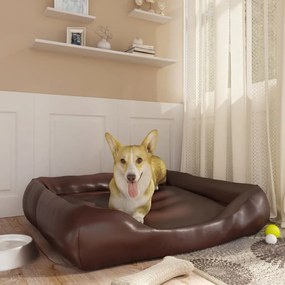 Cuccia per cani marrone 80x68x23 cm in similpelle