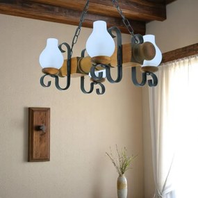 Brilagi - Lampadario a sospensione con catena RUSTIC 4xE14/40W/230V faggio