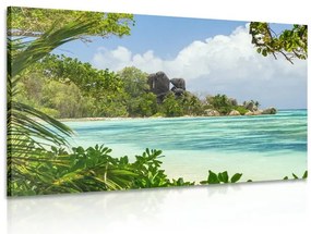 Quadro su tela – Spiaggia meravigliosa sull'isola di La Digue