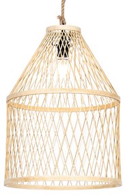 Lampada a sospensione da esterno rustica in rattan 40x55 cm - Calamus