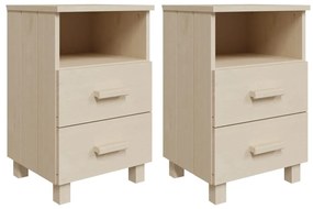 Comodini hamar 2 pz miele 40x35x62 cm legno massello di pino