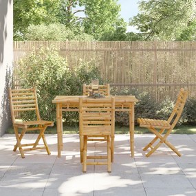 Set Da Pranzo Da Giardino 5 Pz İn Bambù /