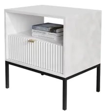 Comodino NOVA 56x54 cm bianco/nero