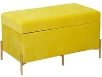 Panca contenitore velluto giallo cm78x40h45