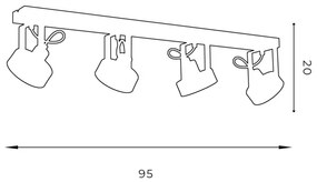 Faretto da soffitto VIVA 4xGU10/AR/15W/230V