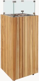 Caminetto mobile da esterno in legno di teak Cosipillar Square