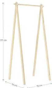 Appendiabiti in legno di pino in colore naturale Hongi - Karup Design