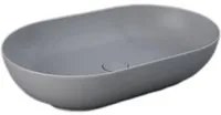 Lavabo da appoggio ovale bordi sottili Sensation in ceramica 55x35 cm- Grigio Opaco