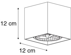 Faretto da incasso di design nero quadrato - Box