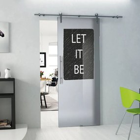 Porta scorrevole destra Let it be in acciaio trasparente, L 88 x H 215 cm, con binario Lux