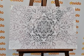 Stampa su tela – Mandala etnica in bianco e nero
