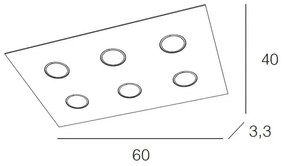 Plafoniera Moderna Area Metallo Bianco Metallo 6 Luci Gx53