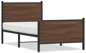 Giroletto Senza Materasso İn Metallo Rovere Marrone 80x200 Cm /