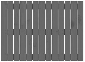 Testiera da Parete Grigia 82,5x3x60cm in Legno Massello di Pino