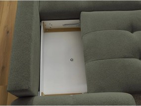 Divano angolare color kaki allungabile/con contenitore (con penisola a destra/con chaise lounge) con rivestimento in ciniglia Roxelane – Bobochic Paris