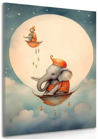 Stampa su tela – Elefante sognante tra le nuvole