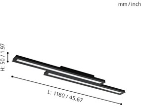 Eglo 31715 - LED RGBW dimmerabile SALITERAS-Z 20,4W/230V nero