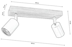 Spot-Light DO2910256 - Plafoniera MANARA 2xGU10/5W/230V pino