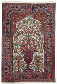 Isfahan Tappeto 210x140 (Iran) Annodato A Mano