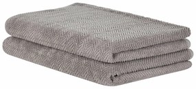 Set di 2 asciugamani cotone grigio MITIARO Beliani