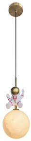 Lampadario a sospensione per bambini ASTRONAUT 1xE27/60W/230V diametro 15 cm oro/beige
