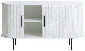 Cassettiera bianca con ante scorrevoli 120x76x45 cm Nola – Unique Furniture