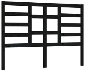 Testiera per letto nera 156x4x104 cm in legno massello di pino