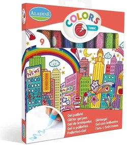 Colla creativa con glitter, set da 9