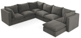 Divano angolare grigio scuro (con penisola a sinistra/a U) Manao – Makamii