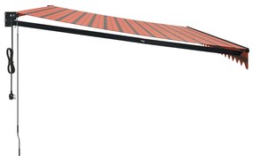 Tenda Sole Automatica Retrattile Arancione e Marrone 5x3 m