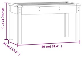 Panca da Giardino Grigia 80x44x45 cm Legno Massello di Pino