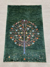 Loribaft Tappeto persiano 80x120 Verde (Iran) Annodato A Mano