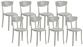 Set di 8 sedie da pranzo grigio chiaro VIESTE Beliani