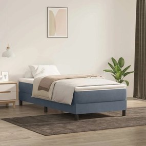 Letto A Molle Senza Materasso Grigio Scuro 80x220 Cm Velluto /