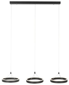 Lampada a sospensione nera oblunga incl. LED dimmerabile a 3 livelli 3 luci - Lyani