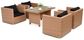 Mobili da giardino in rattan sintetico Roma Premium 4 Garden Point miele