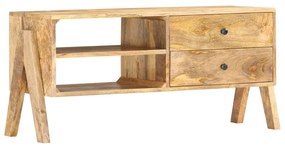 Mobile Porta Tv 97x35x47 Cm İn Legno Massello Di Mango /