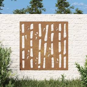 Decorazione Muro Da Giardino 55x55 Cm Bambù İn Acciaio Corten /