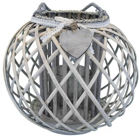 GISELE - lanterna in vimini tondo 20 x 36 cm