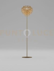 Giogali lampada da terra cristallo ambra e bronzo opaco 1 luce atta...